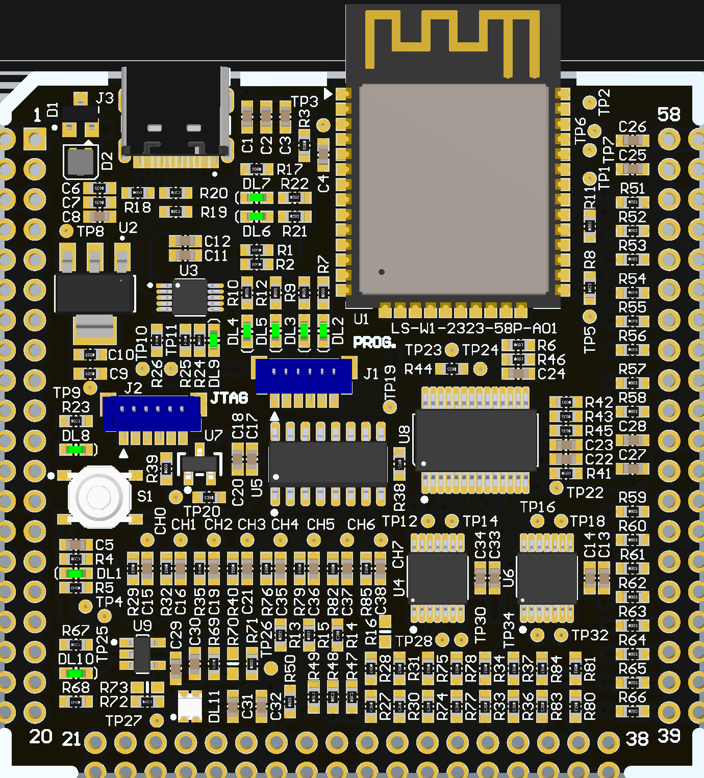 Loong Socket 58-pin ESP32-WROOM-32E module